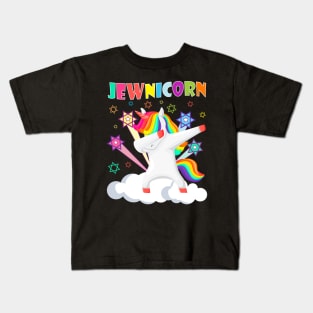 Jewnicorn Dabbing Unicorn Jewish Jew Rosh Hashanah Kids T-Shirt